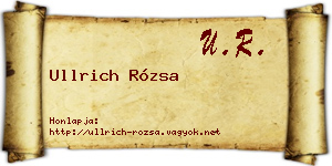 Ullrich Rózsa névjegykártya